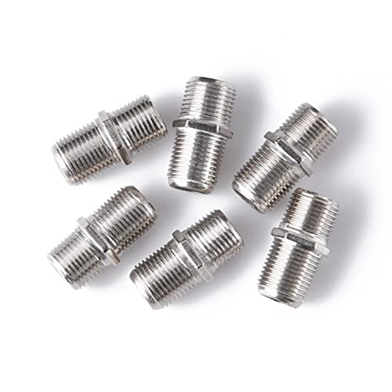 100 Pack Coaxial Cable Connector Ftype Silver Plated Adapter Female To Female For TV Cables, VCR