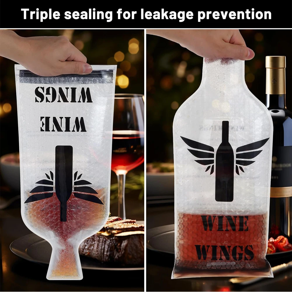 Reusable Wine Bag for Travel Wine Bottle Protector Sleeve for Airplane Car Cruise Protection Luggage Leak-proof