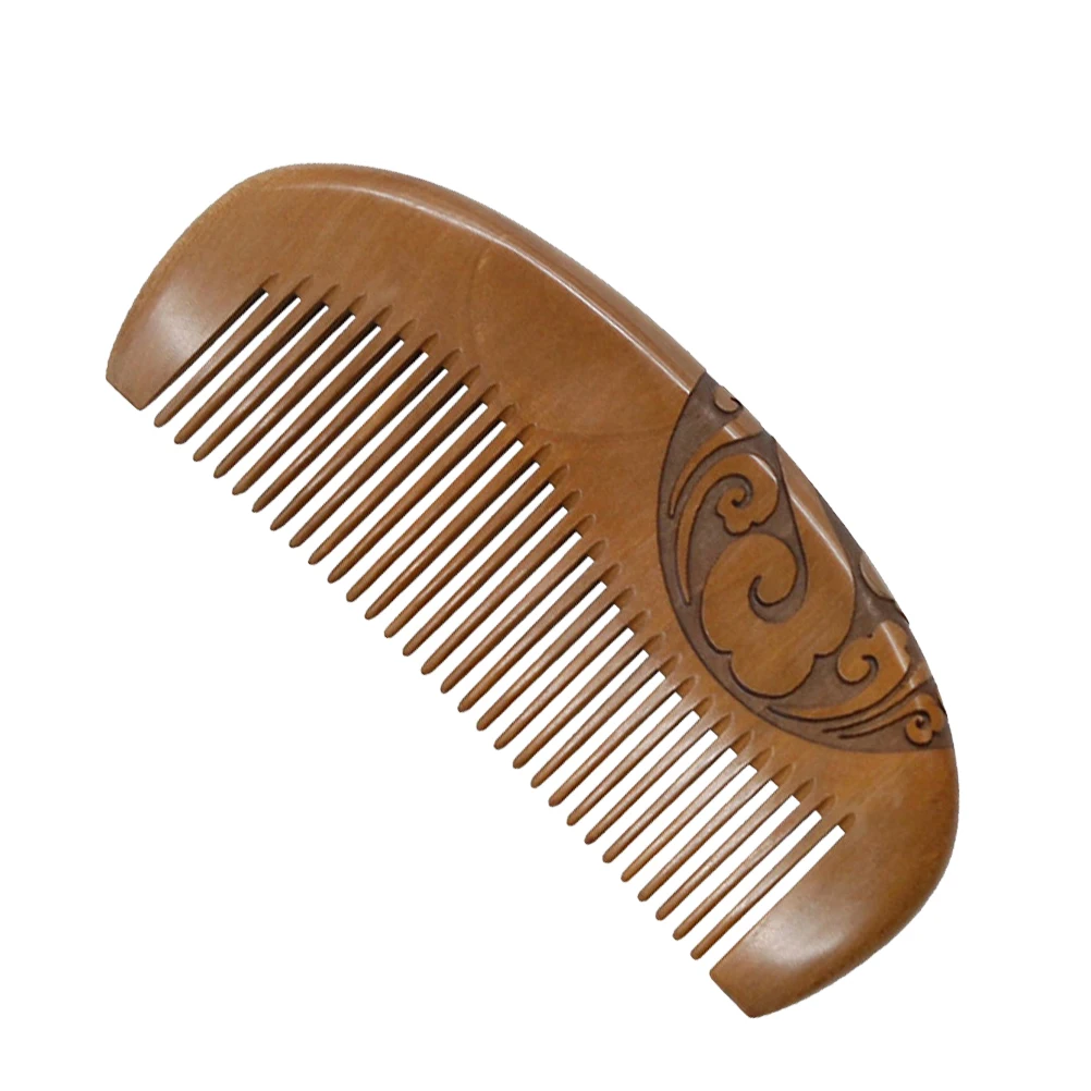 

Carved Wooden Comb Retro Design Smooth Teeth Anti-static Peach Bamboo Women Men Salon Use Hair Care Massage Blood Circulation