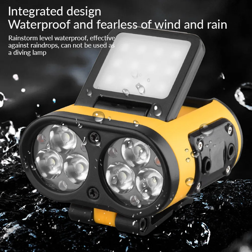 LED Induction Headlamp 6 Gears Cap Clip Light Motion Sensor Outdoor Headlamp USB Rechargeable Power Display for Fishing Camping