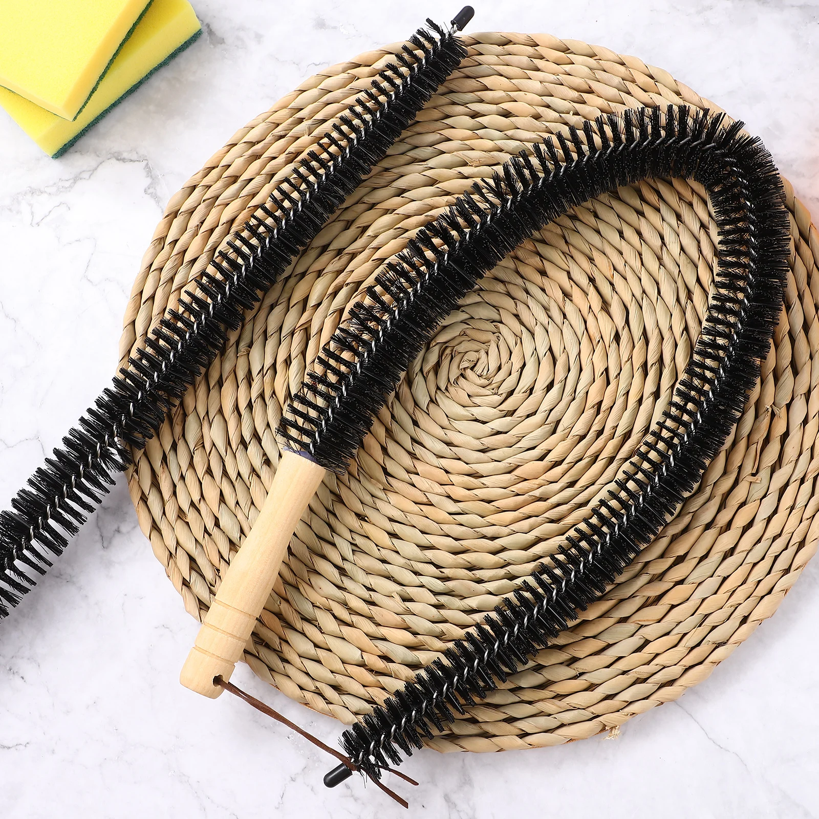 

3 Pcs Cleaning Brush Long Hair for Radiator Dryer Vent Washer Fridge 74x4cm Flexible Bristles Wooden H Dust Remover