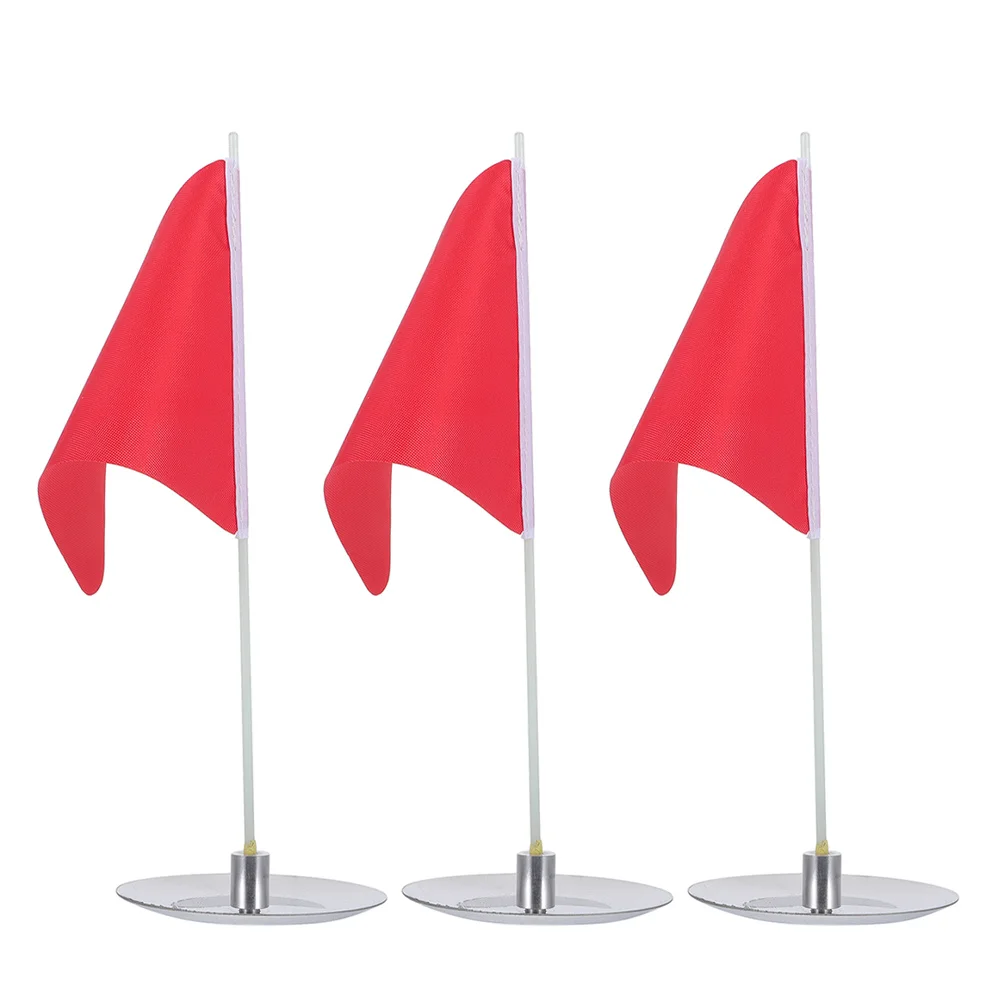 

3Sets Golf Putting Hole Cup Flag Stainless Steel Portable Training Set for Indoor Outdoor Golf Practice Supplies