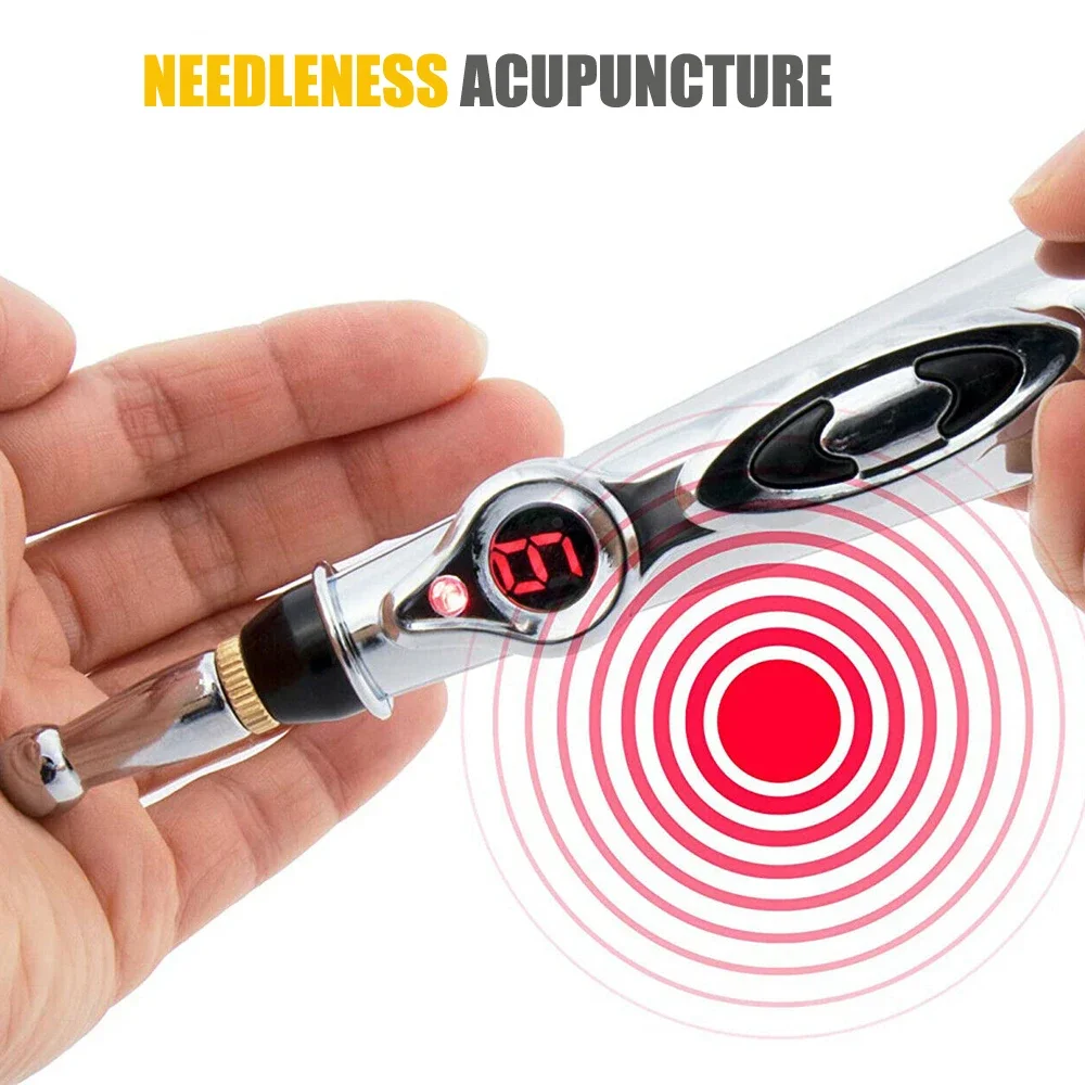 5 Heads Electronic Acupuncture Pen Smart Pulse Meridian Energy Massage Pen Pain Relief Therapy for Back Neck Face Beauty Roller