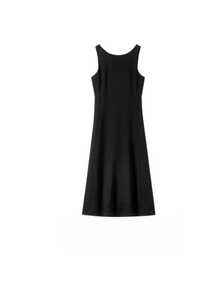 فستان Sentubila أنيق بدون أكمام للسيدات موضة 2025 برقبة دائرية وفتحة رقبة على شكل حرف v من الخلف فستان ميدي ملابس نسائية Q52LP8654 #6