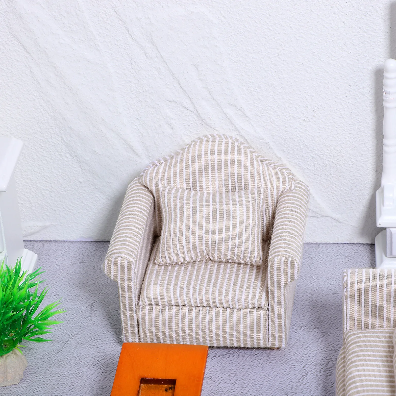 

3Pcs Miniature Furniture Sofa Set for Dollhouse Decor High Detail Realistic Tiny Living Room Couches Mini Home Interior