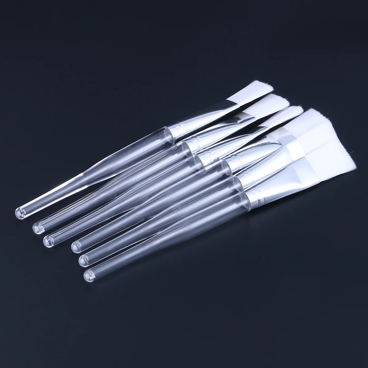 12 escovas de máscara facial alça de cristal haste transparente adequada para casca facial soro cuidados com a pele esponjas de maquiagem de viagem