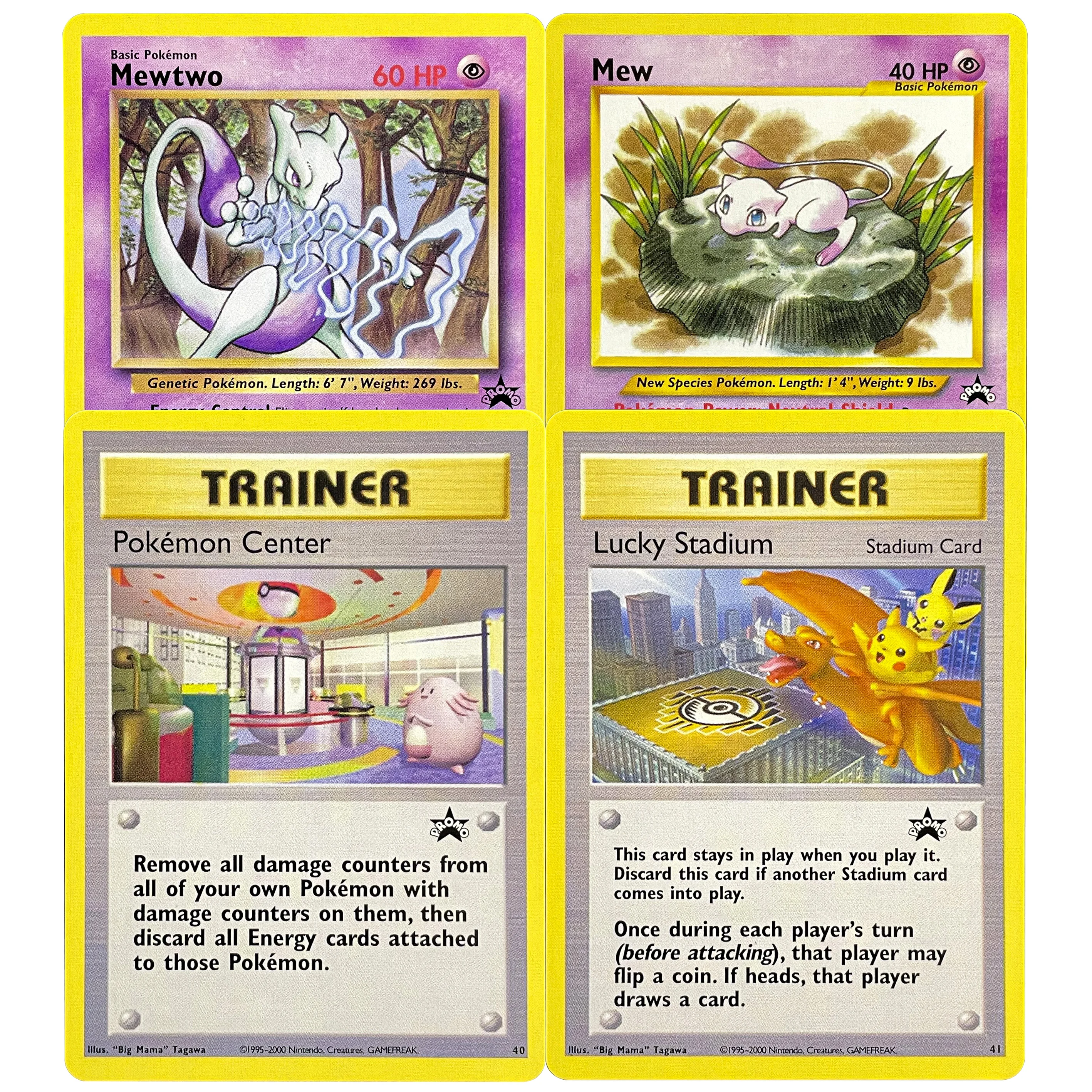 

PROXY Regular PKM Card Wizards Black Star Promos POP Series Lucky Stadium Mew Mewtwo Pikachu Pokemon Center Chimecho PTCG Game