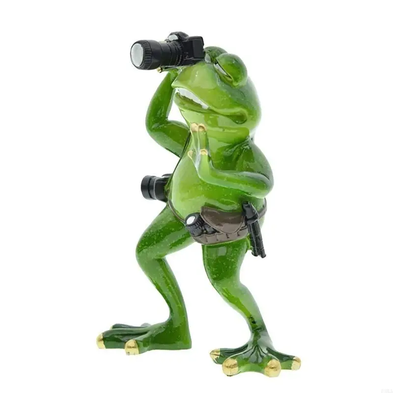   Resins Frogs Statue Miniature Funny Dentists Nurse Cowboy Frogs Sculpture Ornament for Living Room Home or Office Decors