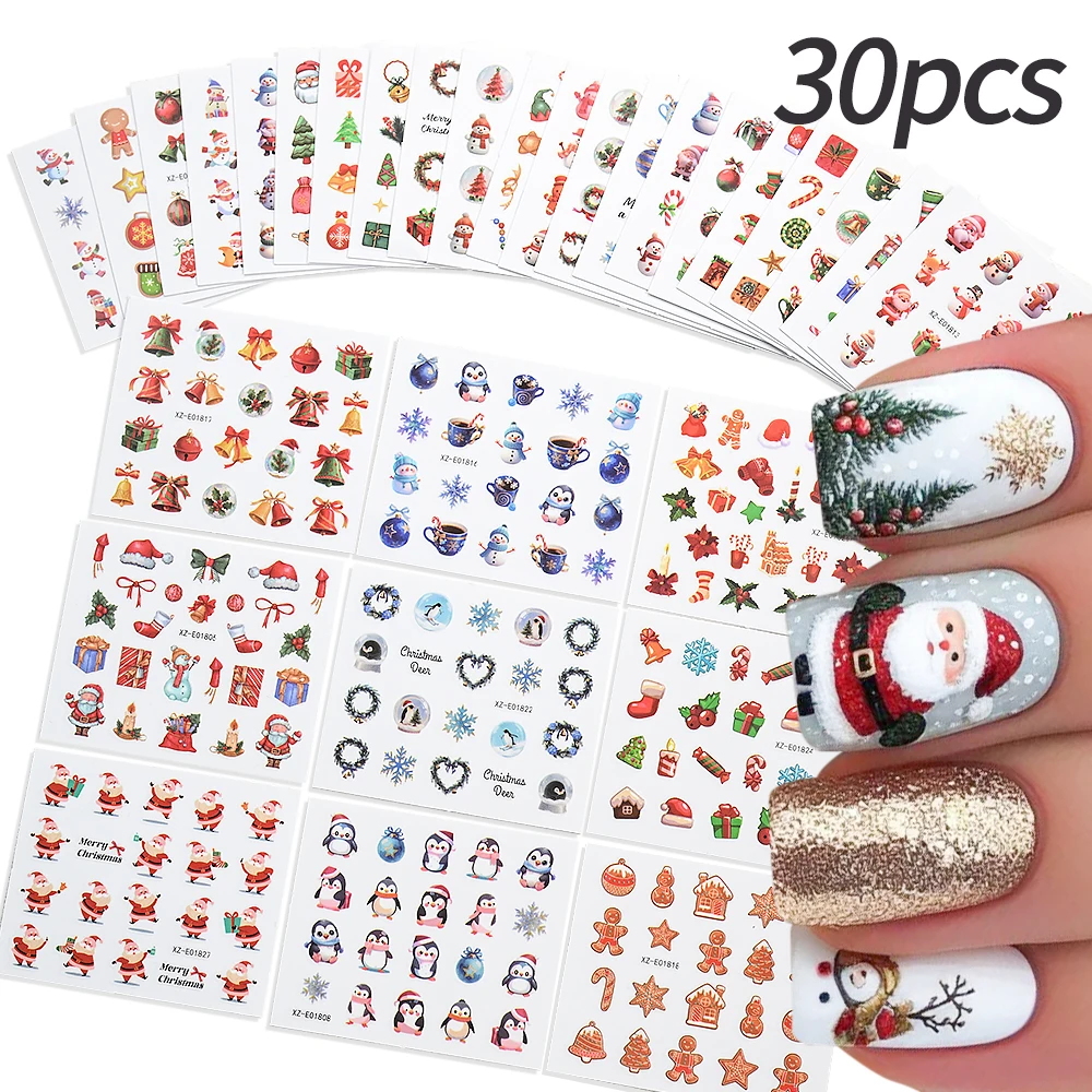 Nail Art Xmas Tree - 30 autocollants 3D pour ongles de