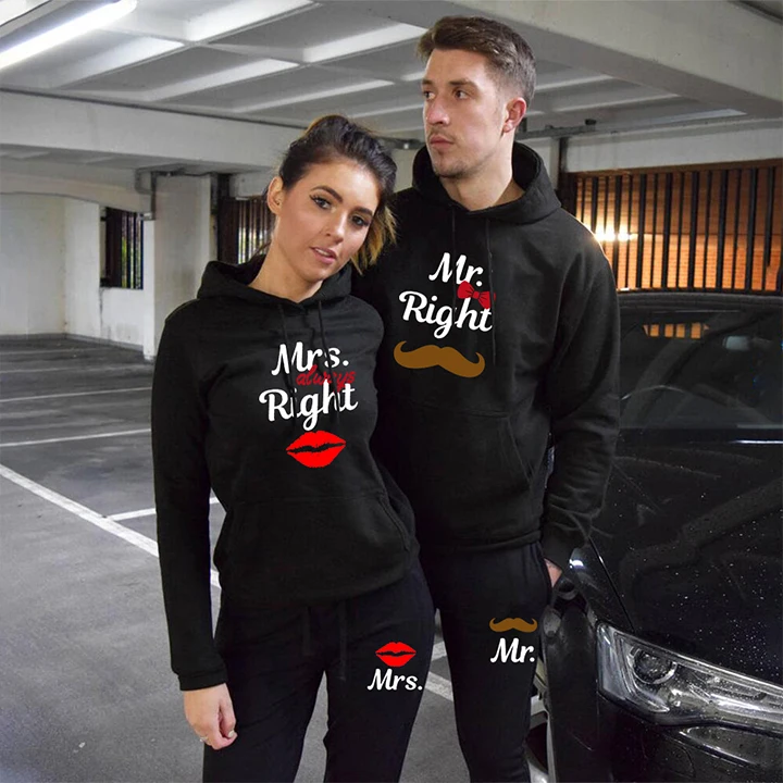 Mr. Back Print likes two pieces of sweatshirts and pants, a trendy, casual, and comfortable Y2K sportswear set for couples