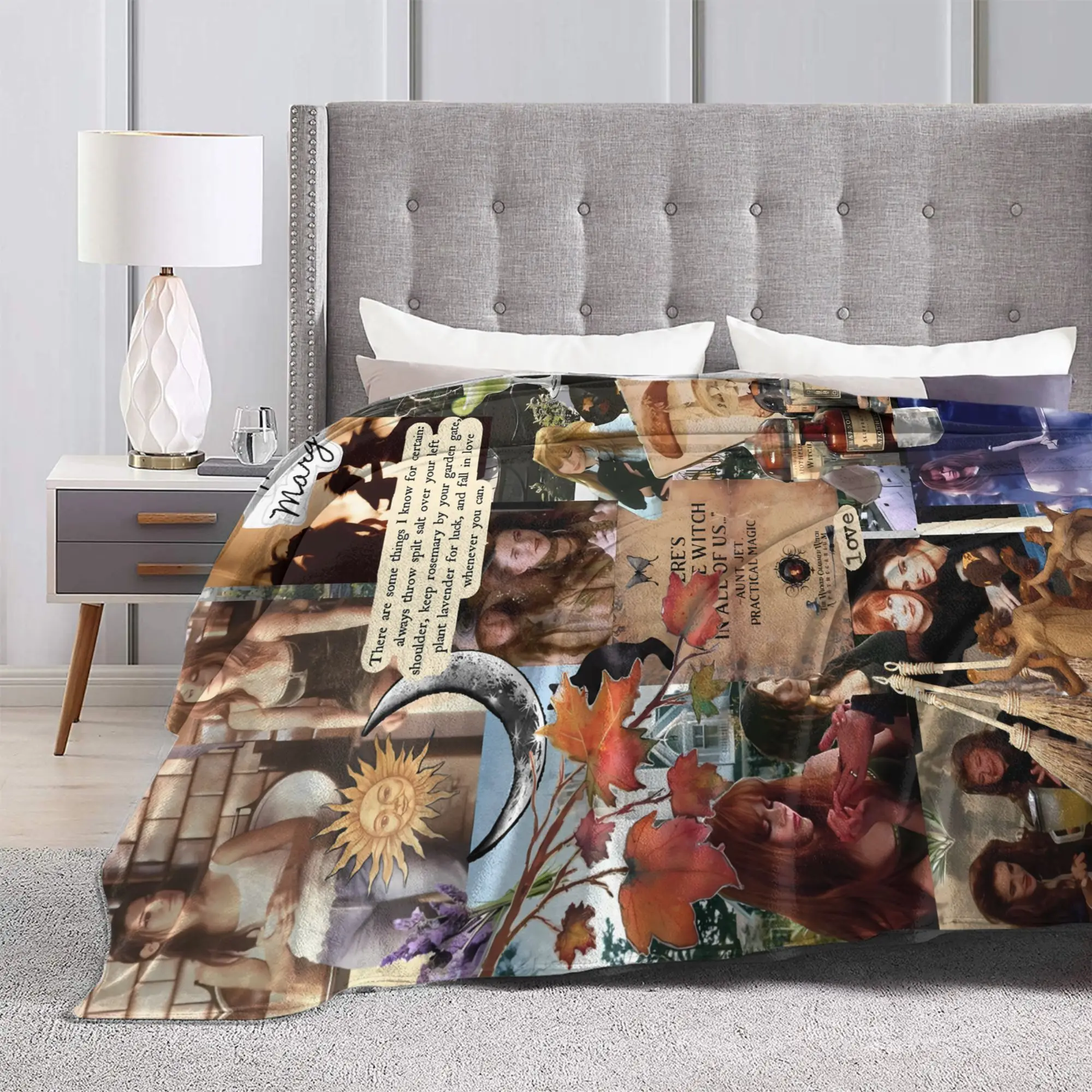 Practical Magic Pop Collage Art Flannel Blanket Winter  Soft Throw Blanket for Children Couch Chair Bedspread Sofa Bed Cover