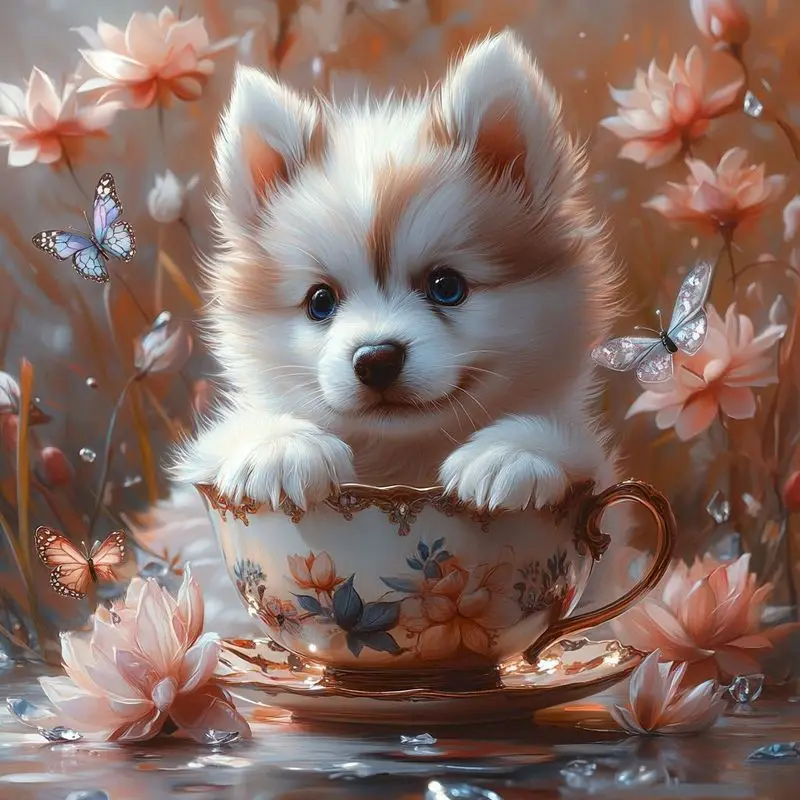 

GATYZTORY 5D DIY Diamond Painting Dog Full Square Round Rhinestone Kit Diamond Embroidery Animal Mosaic Needlework Handmade Gift