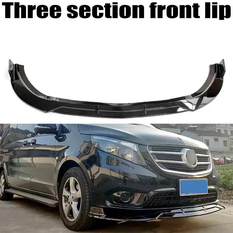 For Mercedes-Benz Vito W447 V260 200 220 250 2016-2023 Front Bumper Lip Splitter Diffuser Body Kits Spoiler Bumper Protector