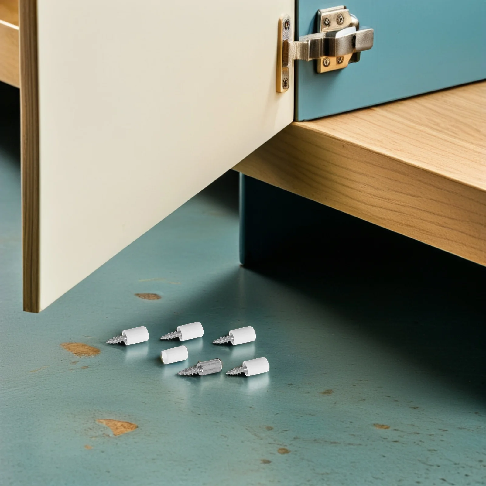 

100Pcs Nickel-Plated Self-Tapping Shelf Pegs Shelf Support Pins Plastic Sleeve Cabinet Furniture Bookcase Heavy Duty Strong Load