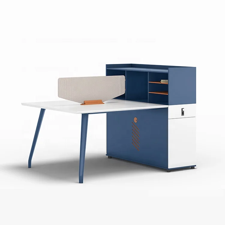 for Practical Cheap Modular Staff Table T Shaped Office Computer Staff Work Desk Workstation With File Cabinet Four Person