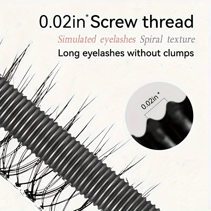 Máscara de pestañas con cepillo en espiral y rizador de pestañas: máscara de tubo impermeable, duradera durante 24 horas, cosmética de maquillaje fácil de aplicar