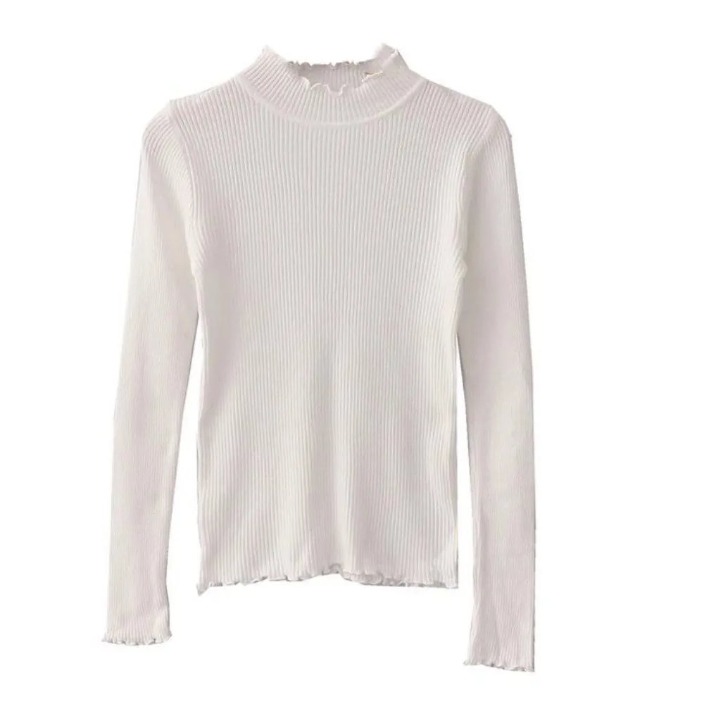 

Basic High Collar Women Thermal Underwear Thicken Pullover Long Sleeves Warm Top Sleepwear Undershirts Autumn Winter Top Women