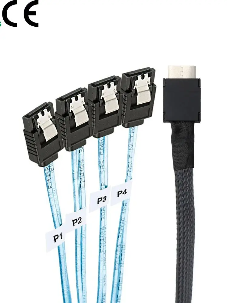 Kabel OcuLink PCIe PCI-Express SFF-8611 4i do 4X SATA 7P Żeński Prosty Kabel Aktywny do Transmisji Danych SSD 0.5m/1.0m — zdjęcie produktu 7