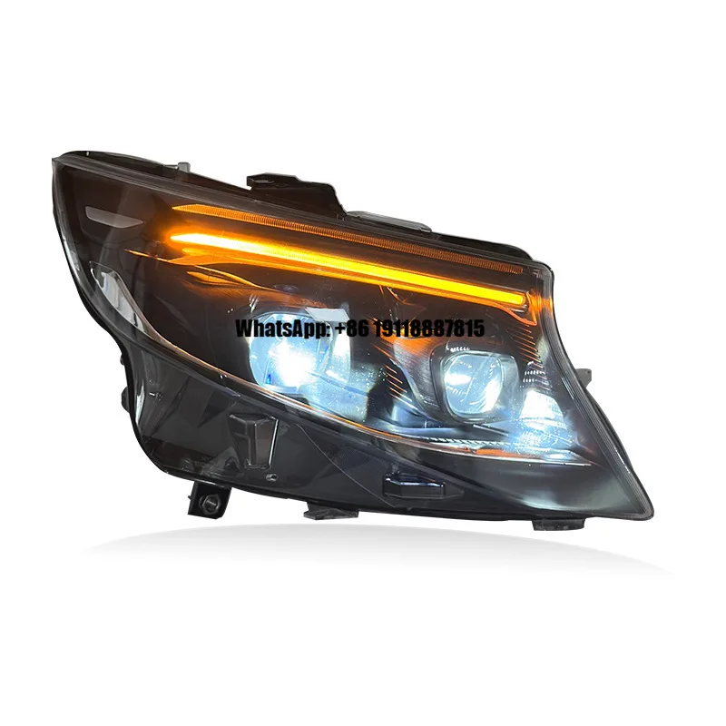 W447 2016-2024 Headlights, Daytime Running Lights, LED Headlights with Projection Lens, 6000K 12V Automotive-Grade LEDs