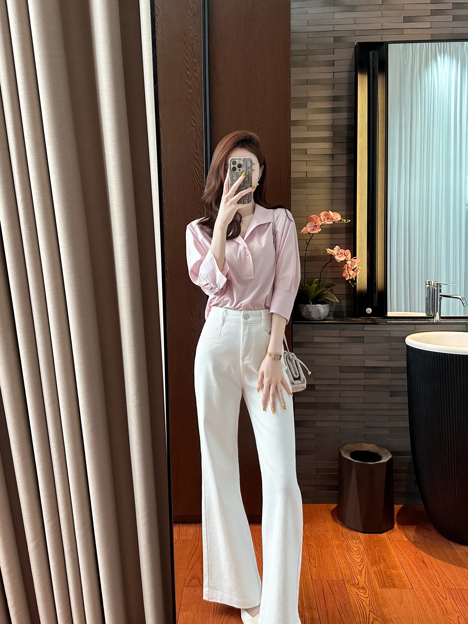 

You See High Waist Wide Leg Jeans Rice White Commuter Inclusive of Various Leg Types Spring Season Ladies Loose Fit Denim