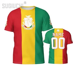 Custom Name Number Guinea Flag Emblem 3D T-shirts For Men Women Tees jersey team Clothes Soccer Football Fans Gift T shirt