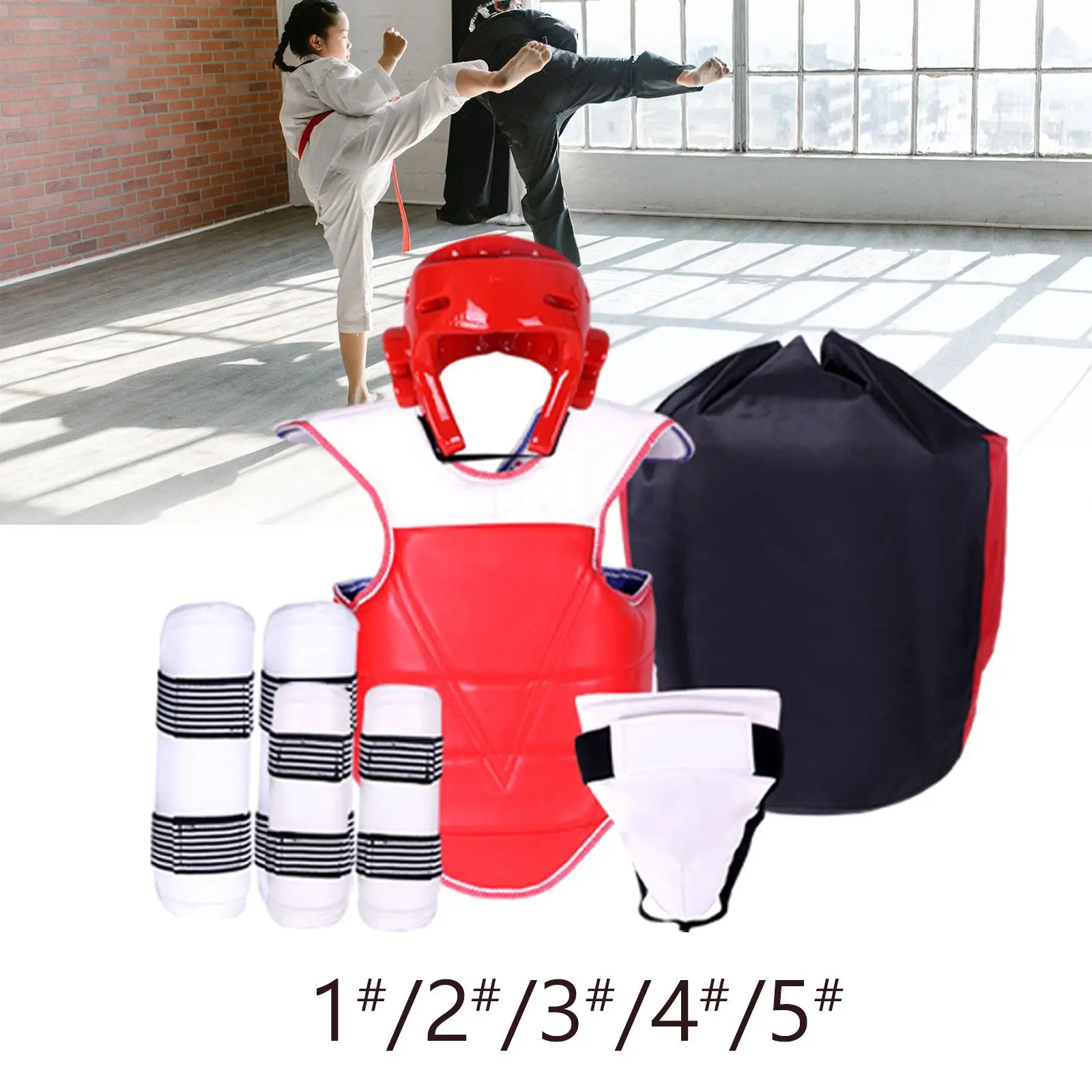 

5 Pieces Taekwondo Protective Gear for Adults Kids Boxing Body Protector