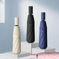 8-ribs Double Keel Fully Automatic Umbrella Sun Protection UV Protection Storm Resistance Umbrella,1PC