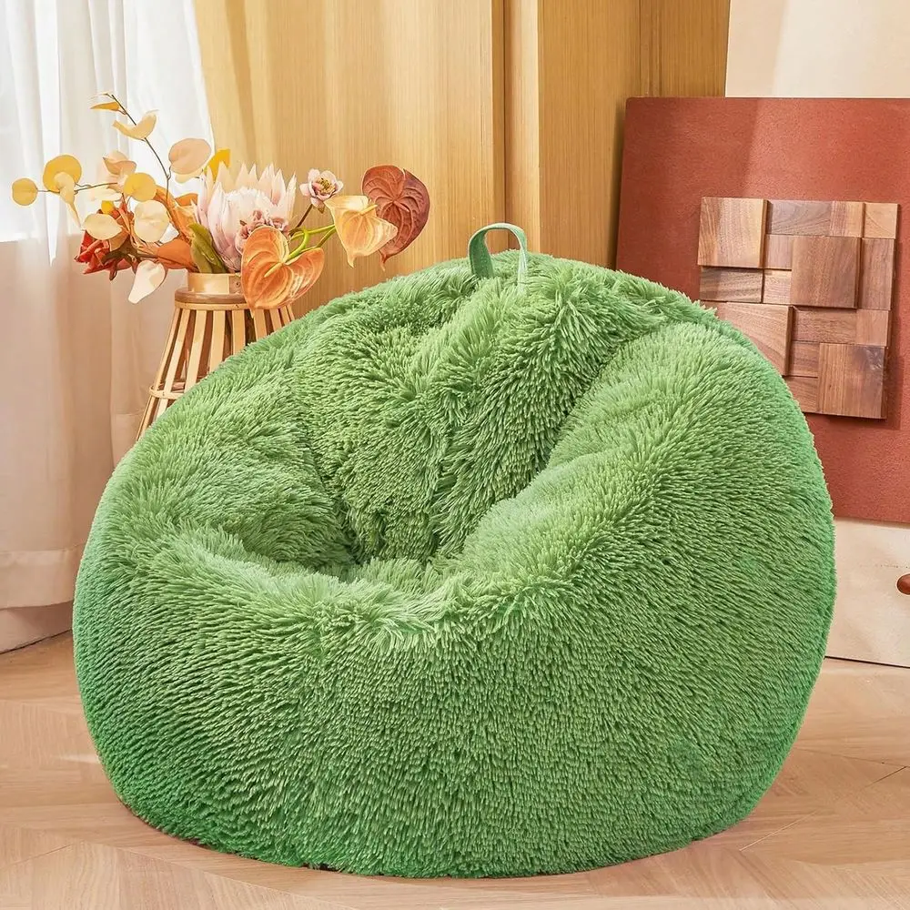 

Мягкие пушистые зеленые чехлы для кресел-мешков, плюшевые пушистые зеленые чехлы для кресел-мешков для девочек, чехлы для кресел-мешков в виде мягких игрушек, размер S