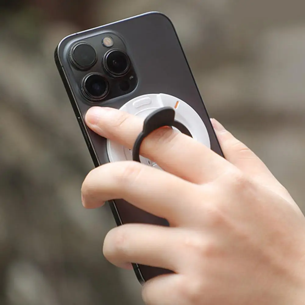Double Sided Magnetic Phone Holder With Mirror For iPhone 14 15 16 360 Rotate Fidget Ring Stand Stress Relief Foldable Bracket