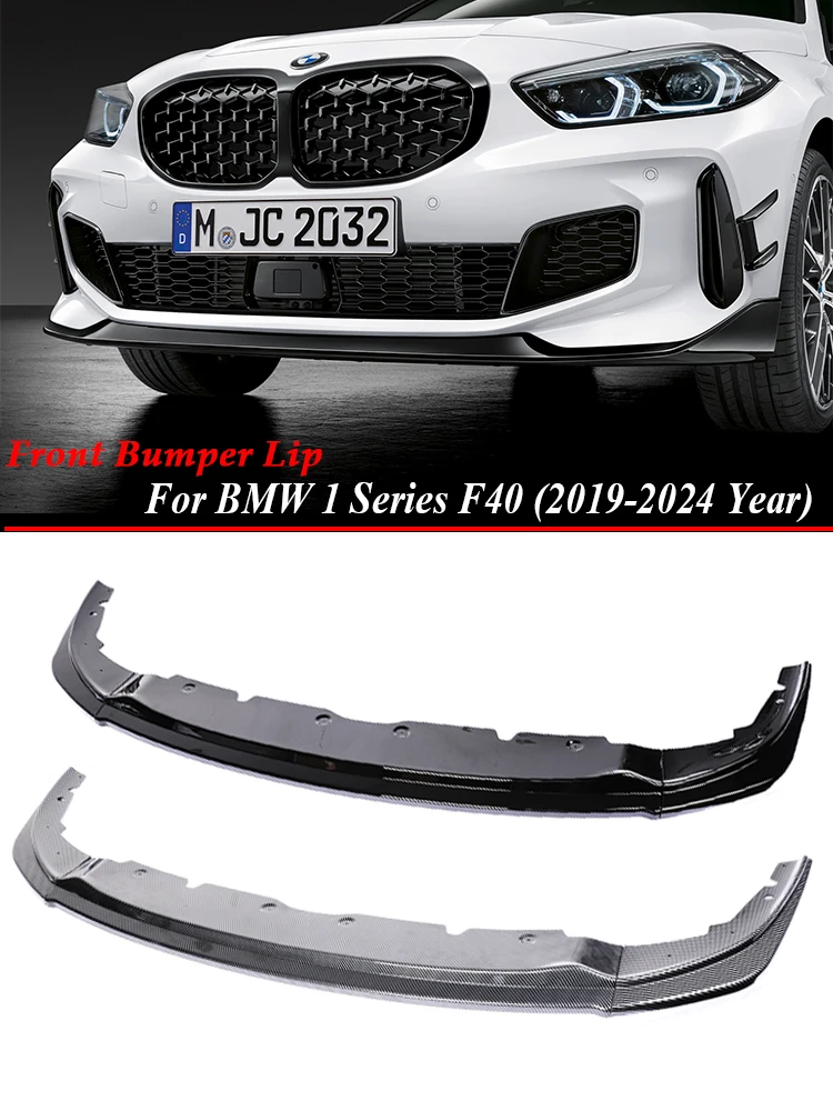 For BMW 1 Series F40 2019-2024 M Tech Front Bumper Lip Splitter Spoiler Diffuser M Sport 3PCS Front Skrit Cover Carbon Fiber