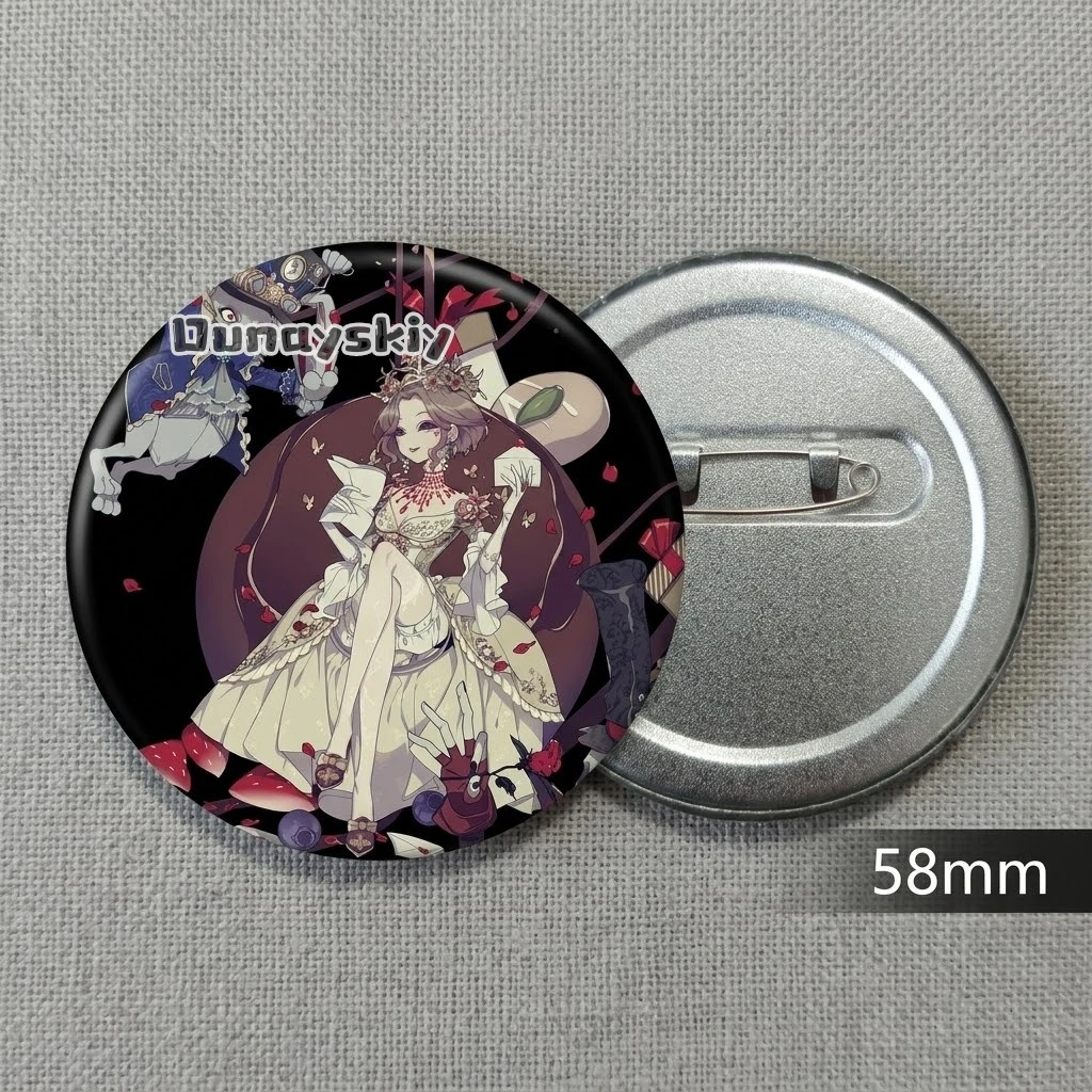 KS*27Identity V Bloody Queen Mary Badge IdentityV Mary Red Queen Brooch Pin Anime Game Cosplay Metal Button Mary Badge Gift Red