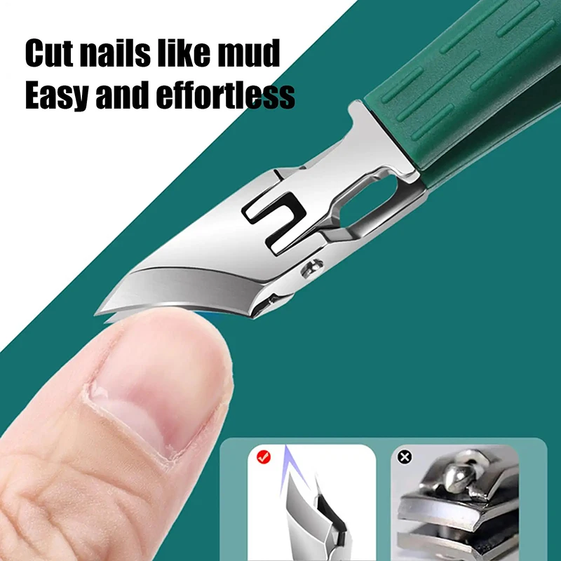 Curved Nail Clipper Stainless Steel Fingernail & Toenail Clipper Cutters Anti-Splash Cuticle Remover Fingernail Clipper Cutters