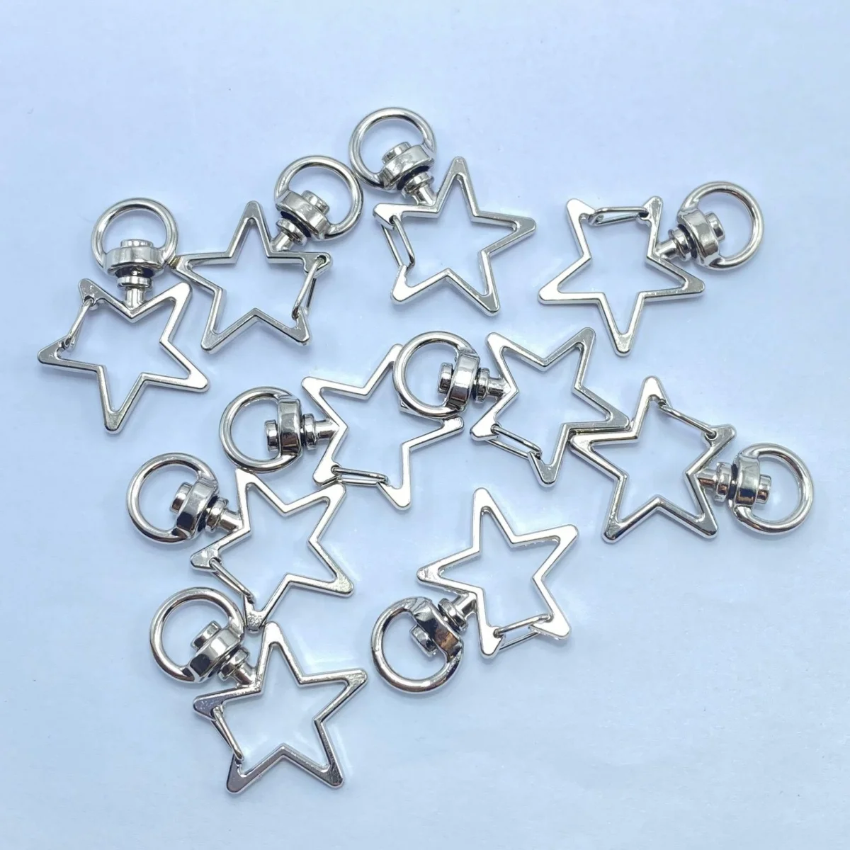Set of 10 Metal Lobster Claw Clasps Star keyring Hook Lanyard Clip DIY Supplies Jewelry Making Keychain image 6