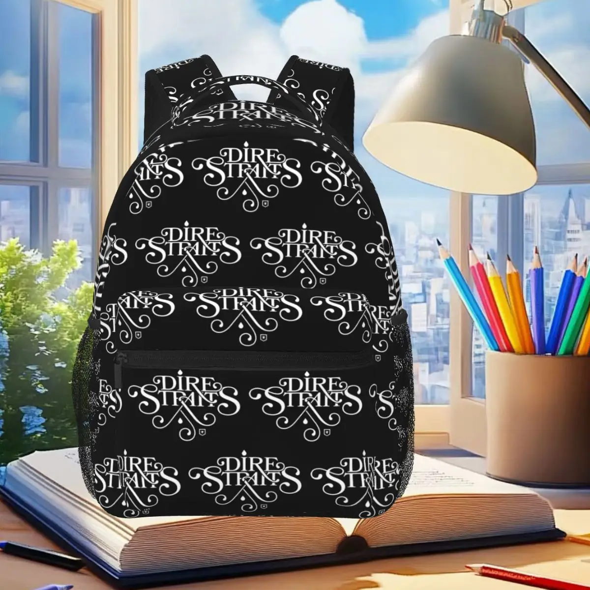 

Dire Straits Band Backpack Student Boys Girls BookBag Kids School Bag Computer Shoulder Bags for Men Women