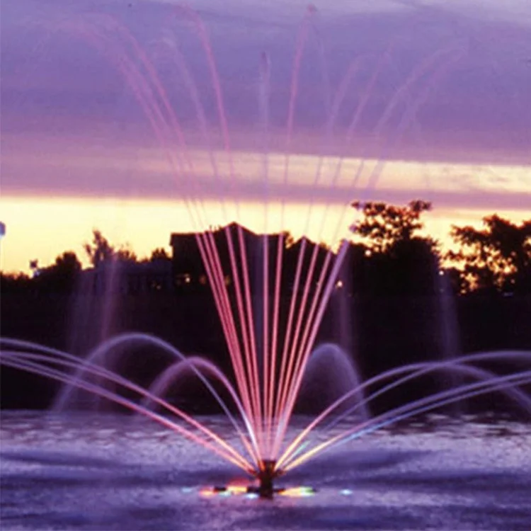 Fenlin Large Outdoor Feng Shui Floating Fountain Multicolored LED Lights Music Controlled Stainless Steel for Garden Park Hotel