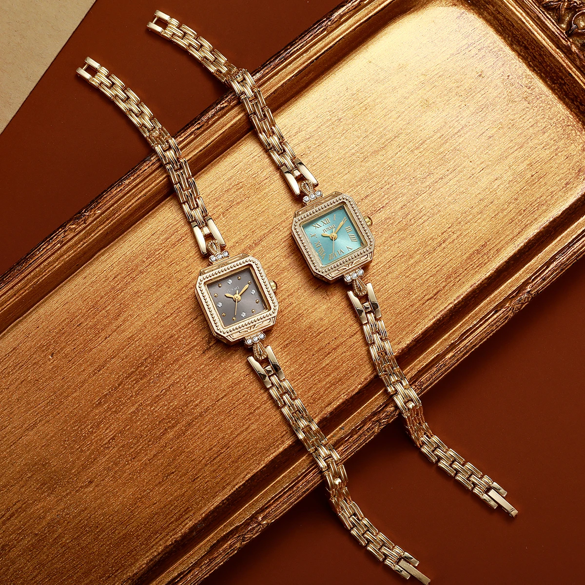 Reloj de Moda Cuadrado para Mujer, Reloj de Moda con Tres Agujas Cuadradas