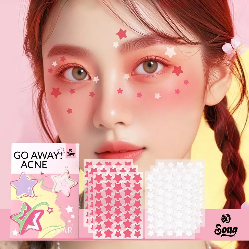 Soug 240pcs 스타 PE 여드름 패치 여드름 보이지 않는 여드름 제거 스티커 독창성 컨실러 페이스 스팟 뷰티 스킨 케어 메이크업