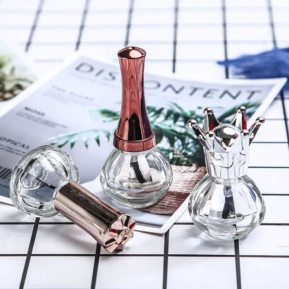 Bouteilles en verre pour vernis à ongles, conteneurs vides pour gel à ongles, réutilisables, étanches, pour usage en salon de manucure DIY, 6 pièces