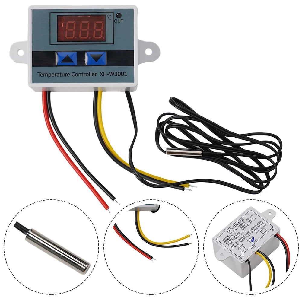 Digital Temperature Controller for Solar Water Heater 24V Model For XHW3001 with Large LCD and Waterproof Temperature Sensor