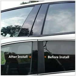 8Pcs Car Door Window Pillar Post for Kia Niro 2016 2017 2018 2019 2020 2021 2022 Trim Stickers Glossy Black Styling Decoration