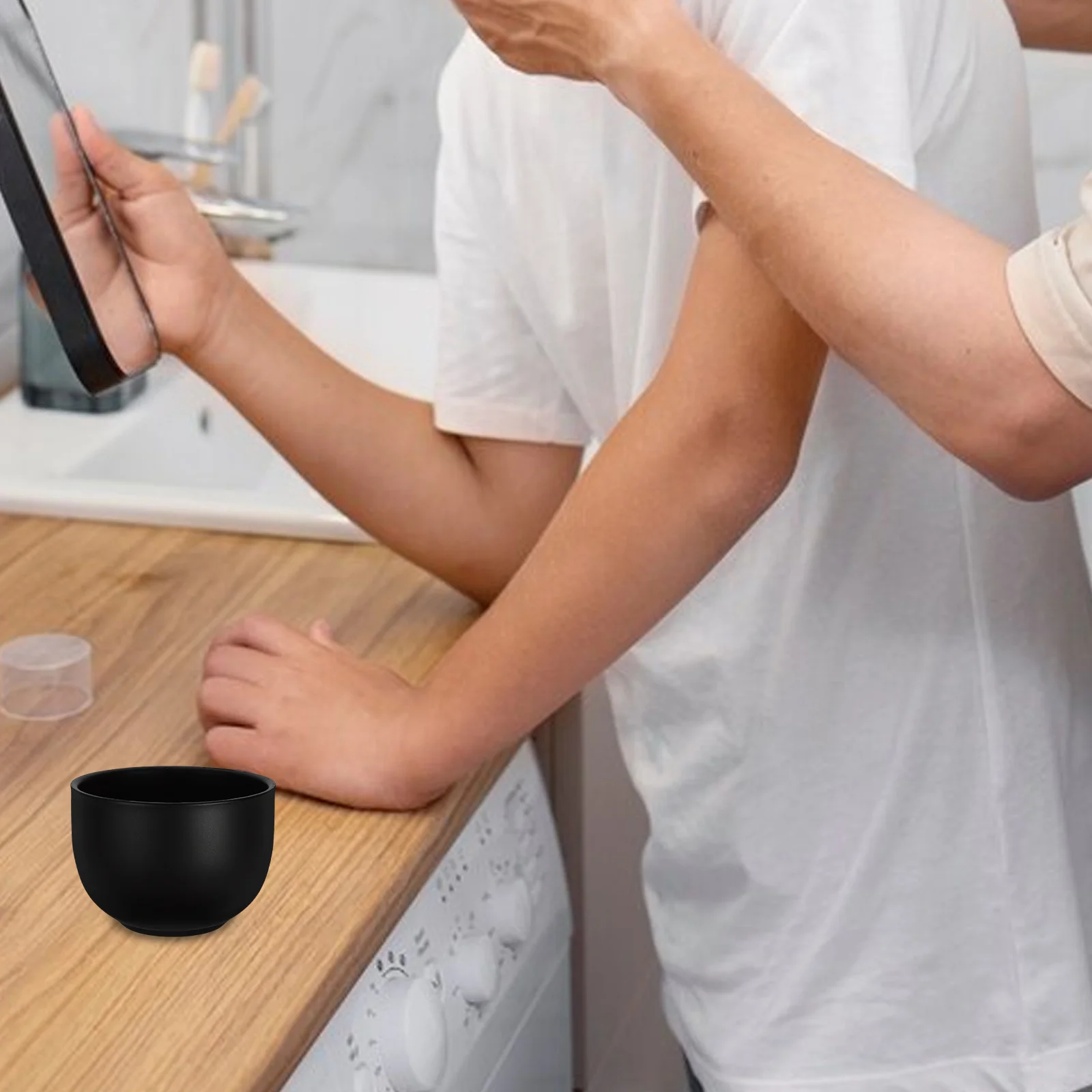 وعاء صابون الحلاقة للرجال سميك ومتين وصغير الحجم وخفيف الوزن ومحمول بتصميم عميق للسفر وعاء صابون منزلي