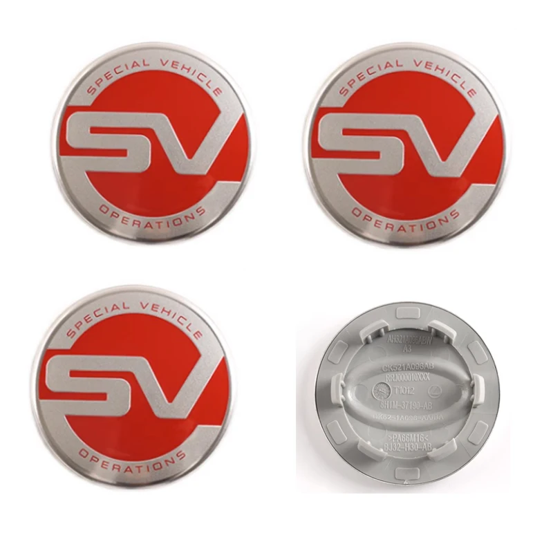 ثلاثية الأبعاد 62mmCar عجلة مركز قبعات مع SV SVR شعار شعار حافة غطاء محور شارة ل رينج روفر إيفوك ديسكفري اكسسوارات التصميم