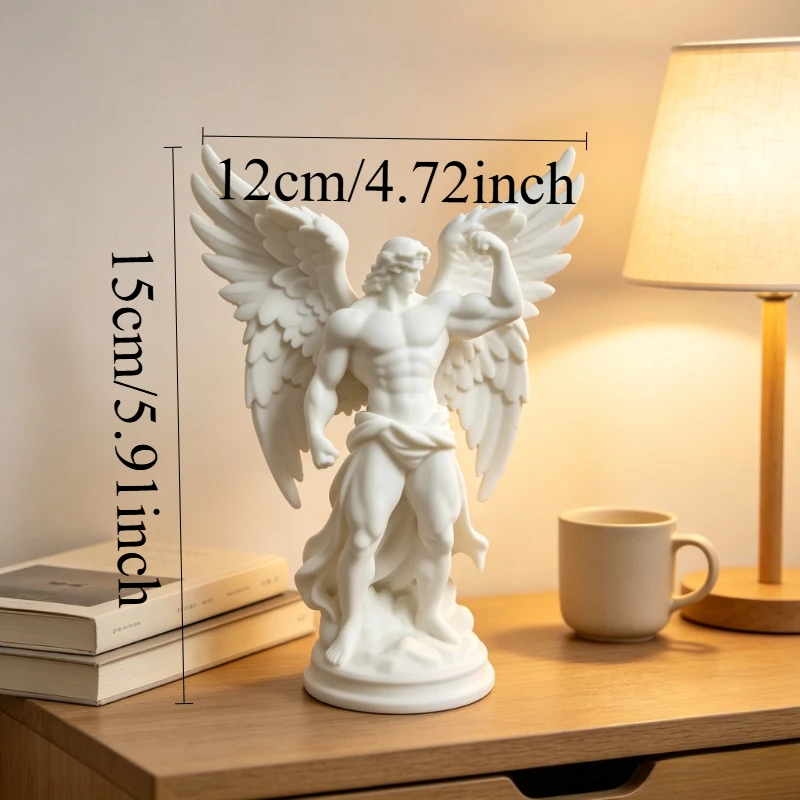 3D Relief Muscular Male Angel Bust Statue,Desk Bedroom Office Decor,Ideal Gift ValentineBirthday Wedding,PartyTabletopDecoration