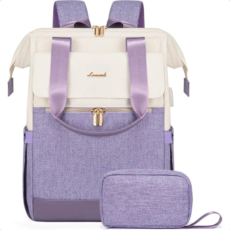 

Laptop Backpack for Women 15.6 Inch Work Laptop Bag with USB Port Fashion Teacher Backpack Purse Waterproof Travel Computer Ba