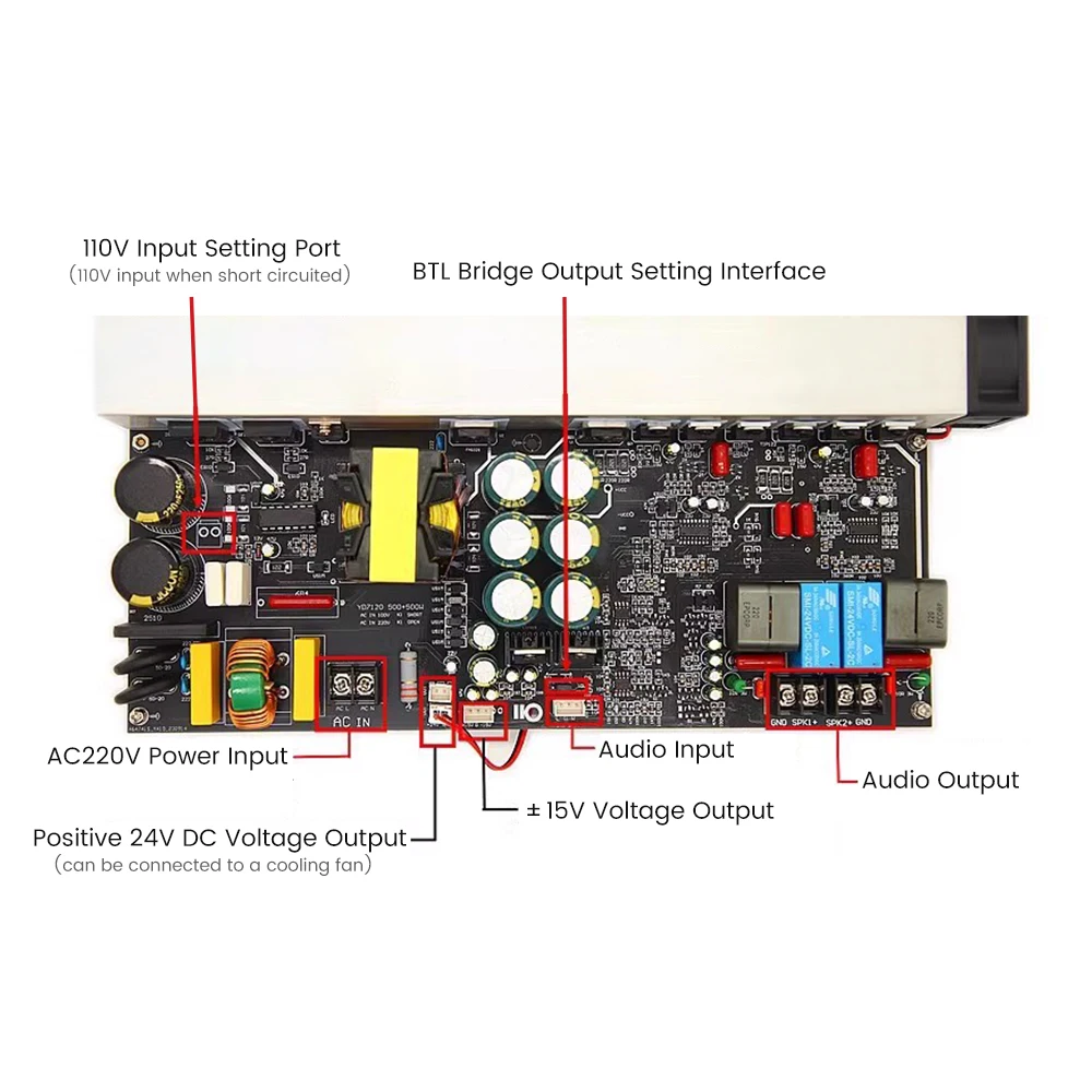 AIYIMA 500W×2 Digital Audio Amplifier HiFi 2.0 Stereo Amplifador Board BTL Mono Amplifier Board 1000W DIY Speaker Sound AMP