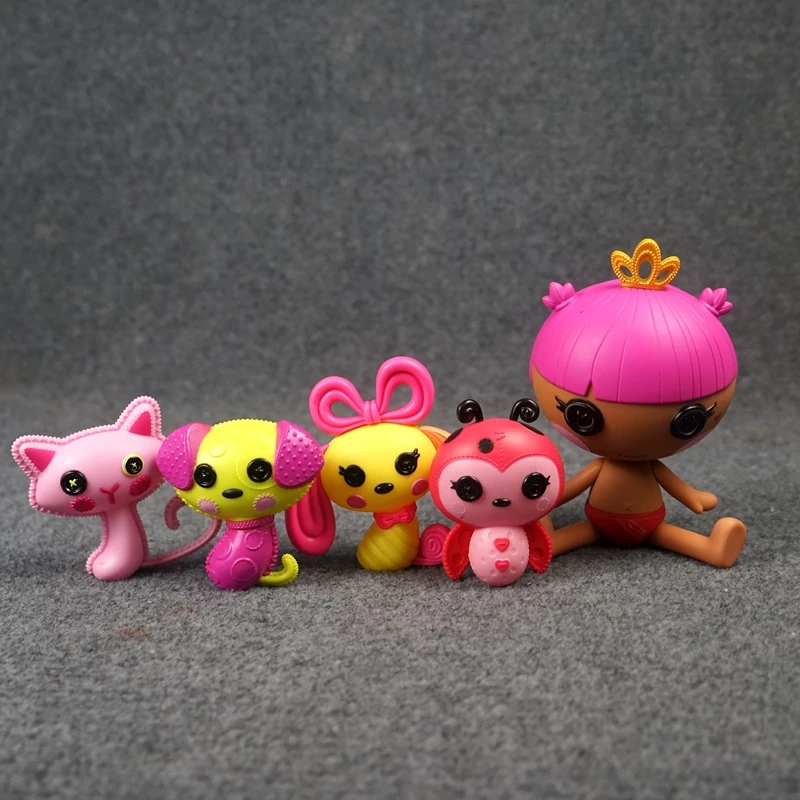 Lalaloopsy Button Doll Action Figures Cute Angel Girl Pets Cat Dog Model Kawaii Desktop Decoration Collectible Toys Kids Gifts