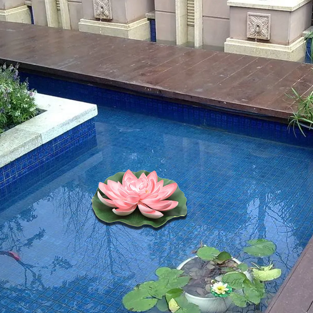 

2Pcs Premium Eva Fake Lotus Flowers for Ponds Floating Plant Decor Simulation Lotus Ornament Garden Patio Birdbath Fish Tank