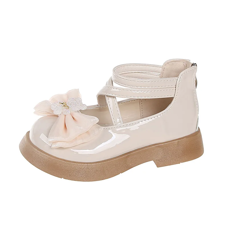 جديد الأميرة أحذية الأطفال المسطحة لفتاة ماري جين المتسكعون أحذية رياضية أطفال أحذية الحفلات موضة كريستال القوس أحذية من الجلد 6 سنوات