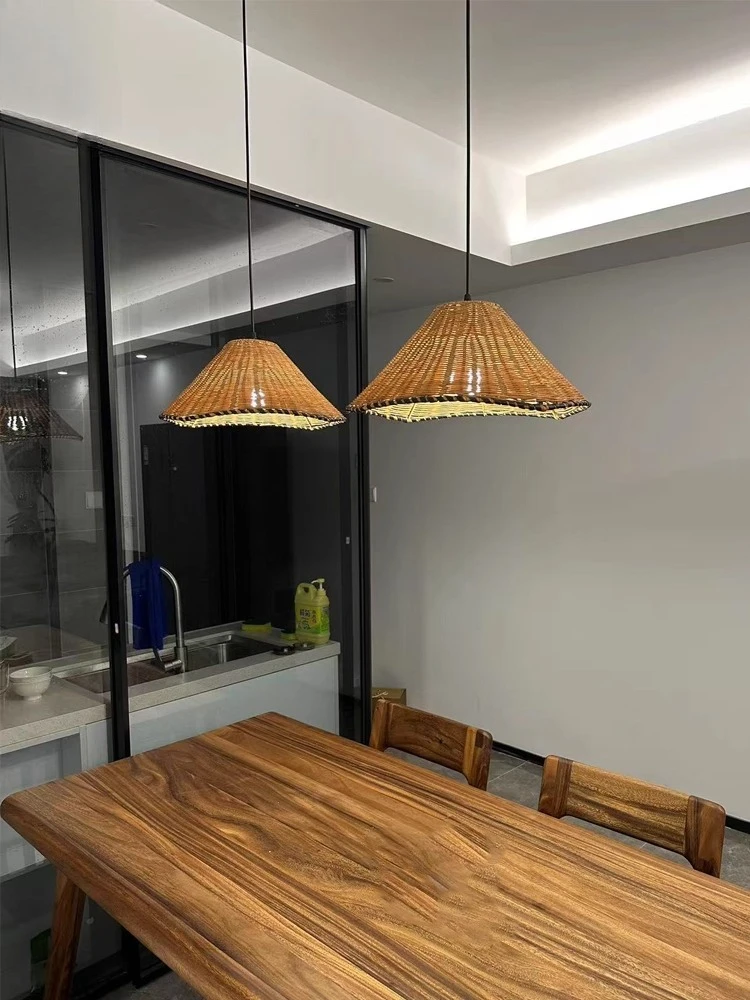 

Wabi Sand Rattan Bamboo Chandelier Restaurant Bedroom Bedside Living Room New Chinese Zen Homestay Designer Tea Room Retro