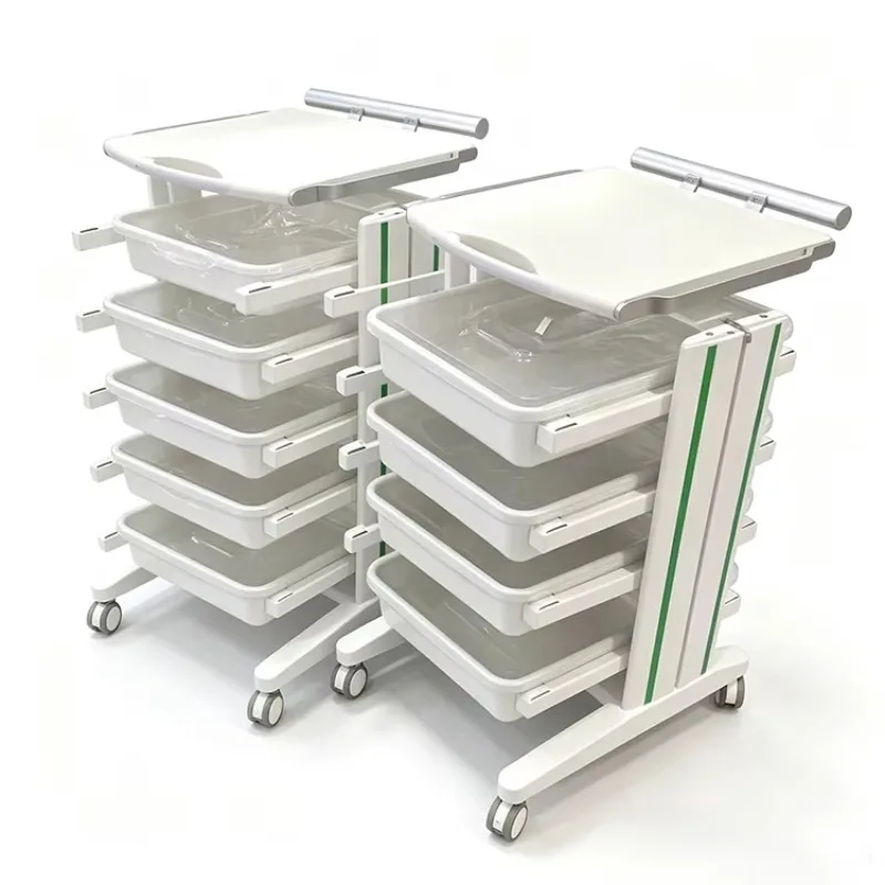 Medical Mobile Multilayer Surgical Equipment Instrument Workstation Cart Hospital Endoscope Transport Cart Class I Model